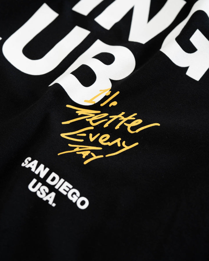 Unisex Lifting Club FLXCotton Tee Oversize - Black-White-Yellow