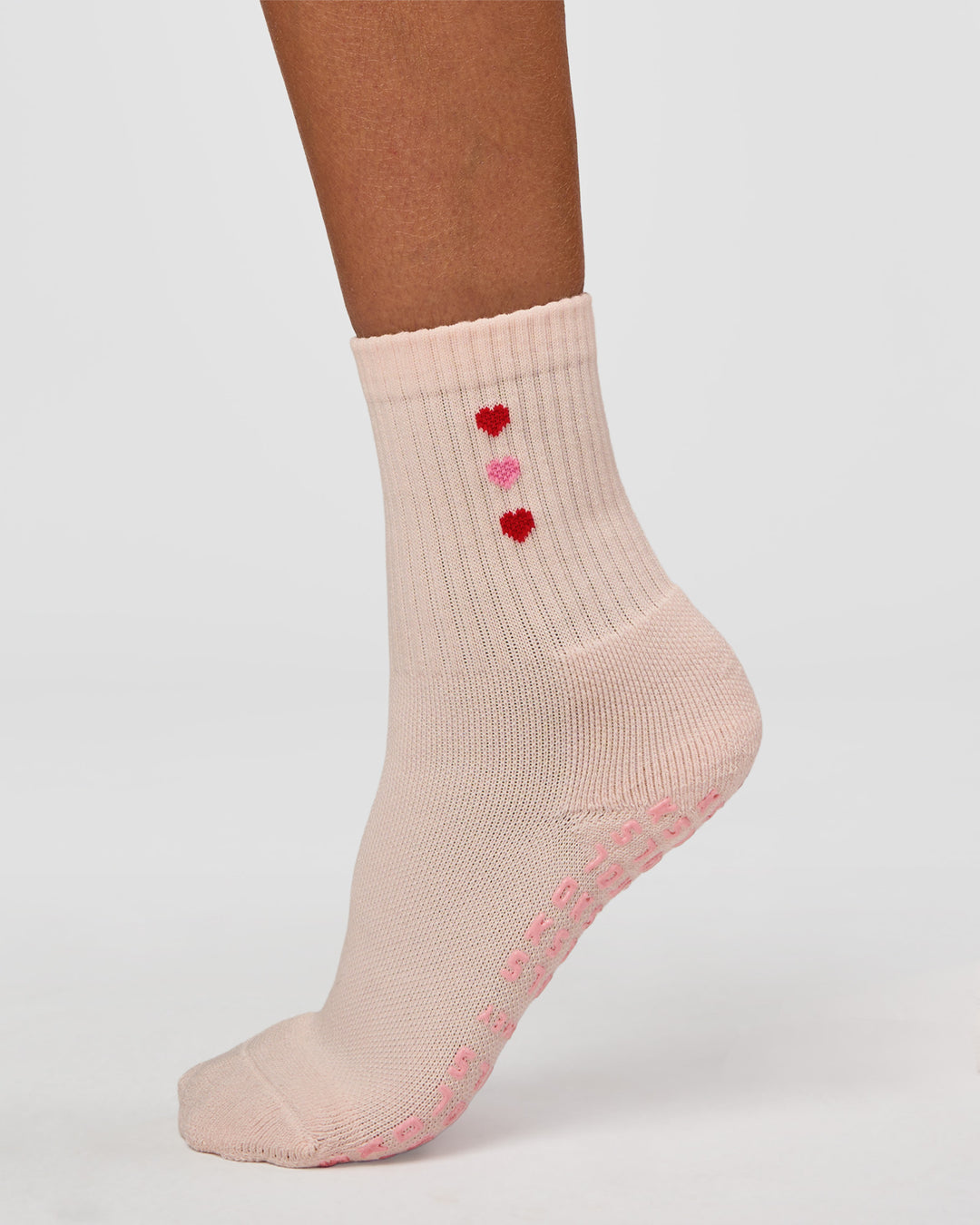 Valentines Pilates Grip Socks - Candy Pink-Flame