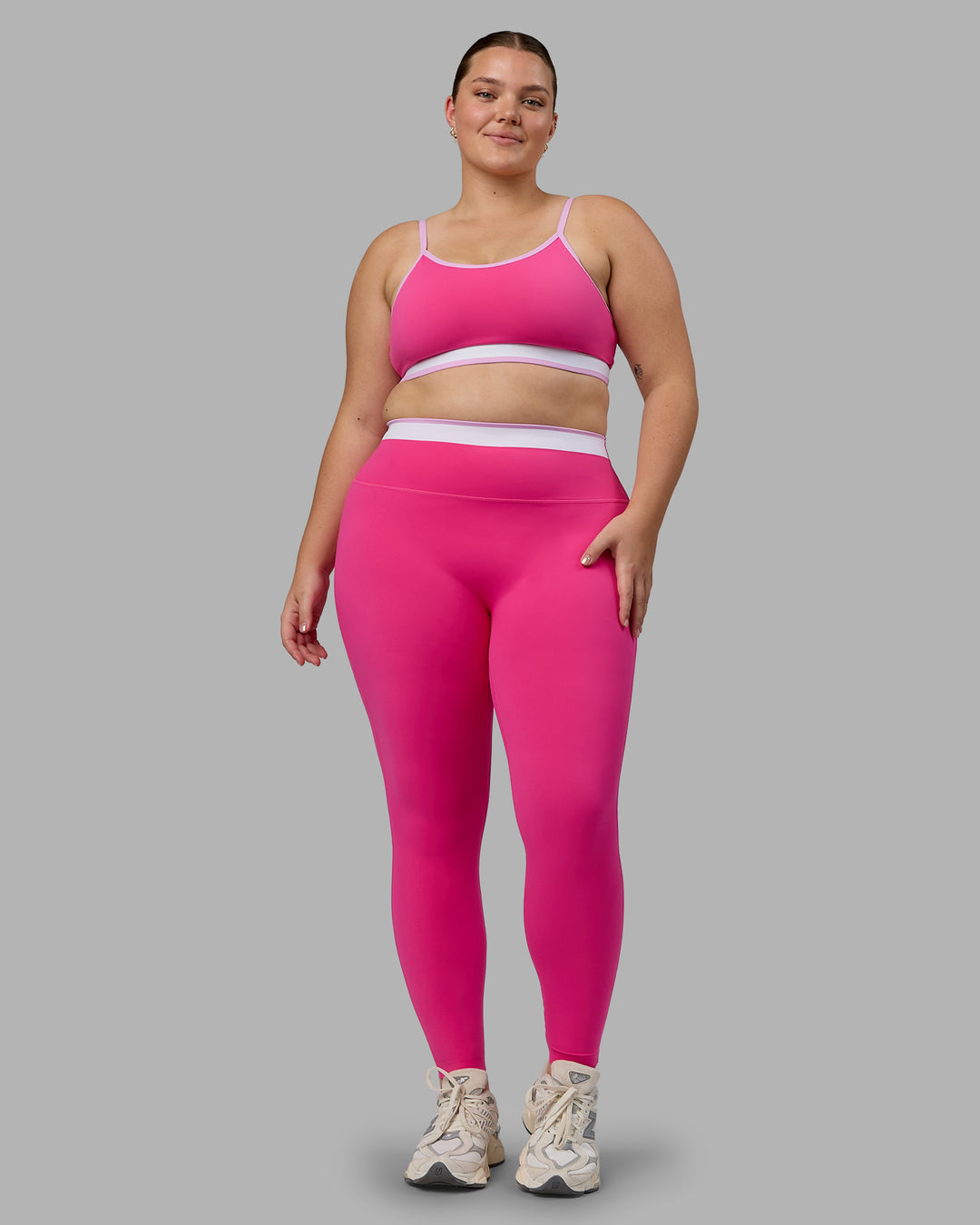 Woman wearing Excel Ultra High-Rise Full Length Legging - Ultra Pink