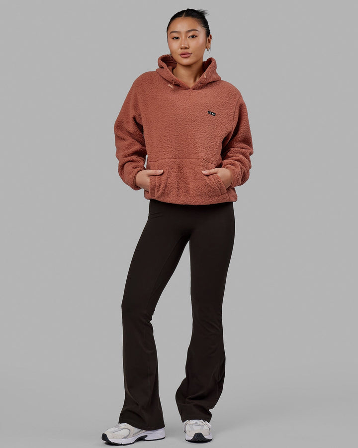 Woman wearing Unisex Alpine Hoodie - Cedar Wood
