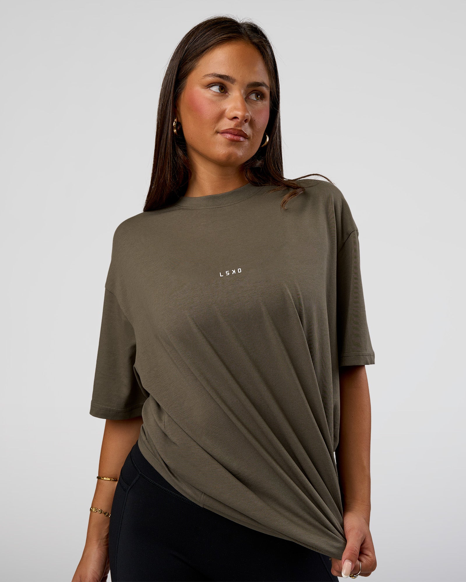 Abstract Haze FLXCotton Tee - Walnut Grey-White | LSKD