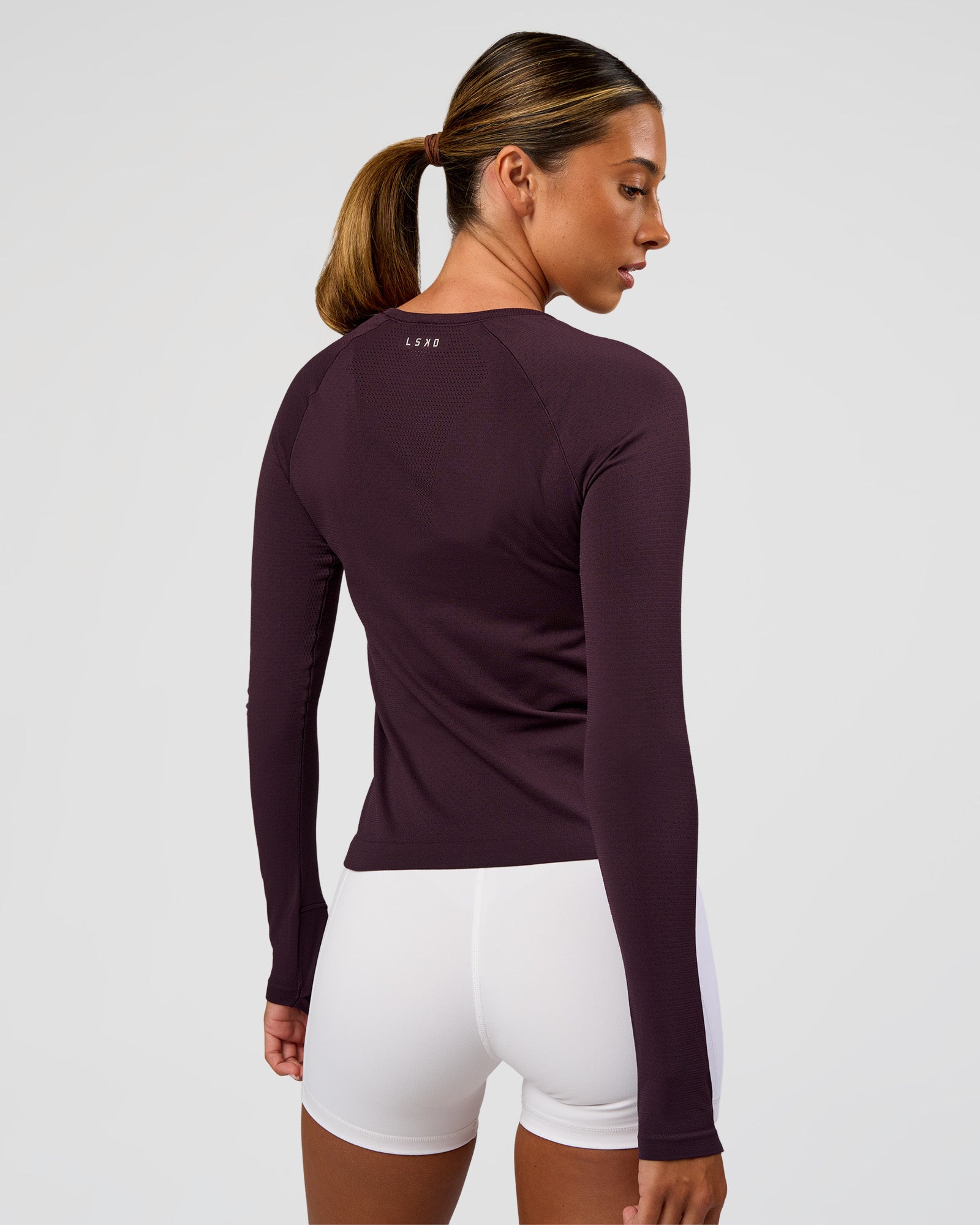 Womens AeroFLX+ Seamless Long Sleeve Tee - Midnight Plum | LSKD