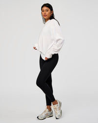 Woman wearing AfterDark ZeroCrease Long Sleeve Tee - White | Model:Loren | Size:XS