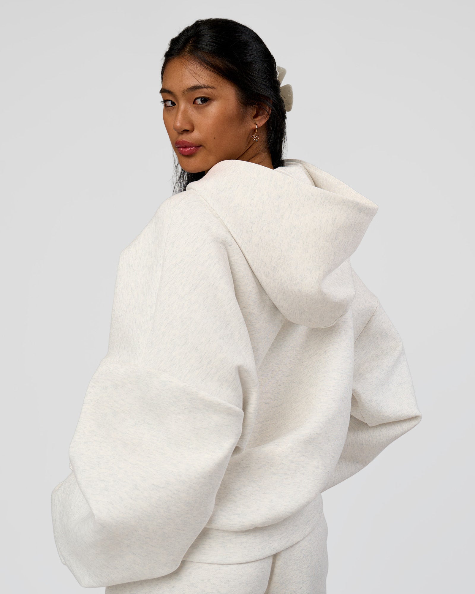AfterDark ZeroCrease Oversized Hoodie - Silver Marl | LSKD