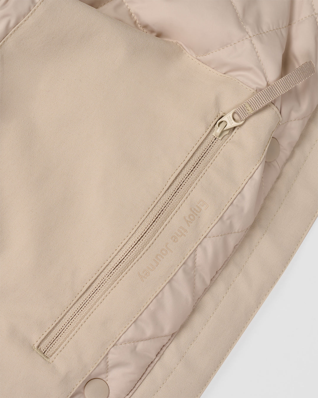 Woman wearing Auxiliary 2.0 Jacket - Shale Beige | Model:Brylee | Size:XS