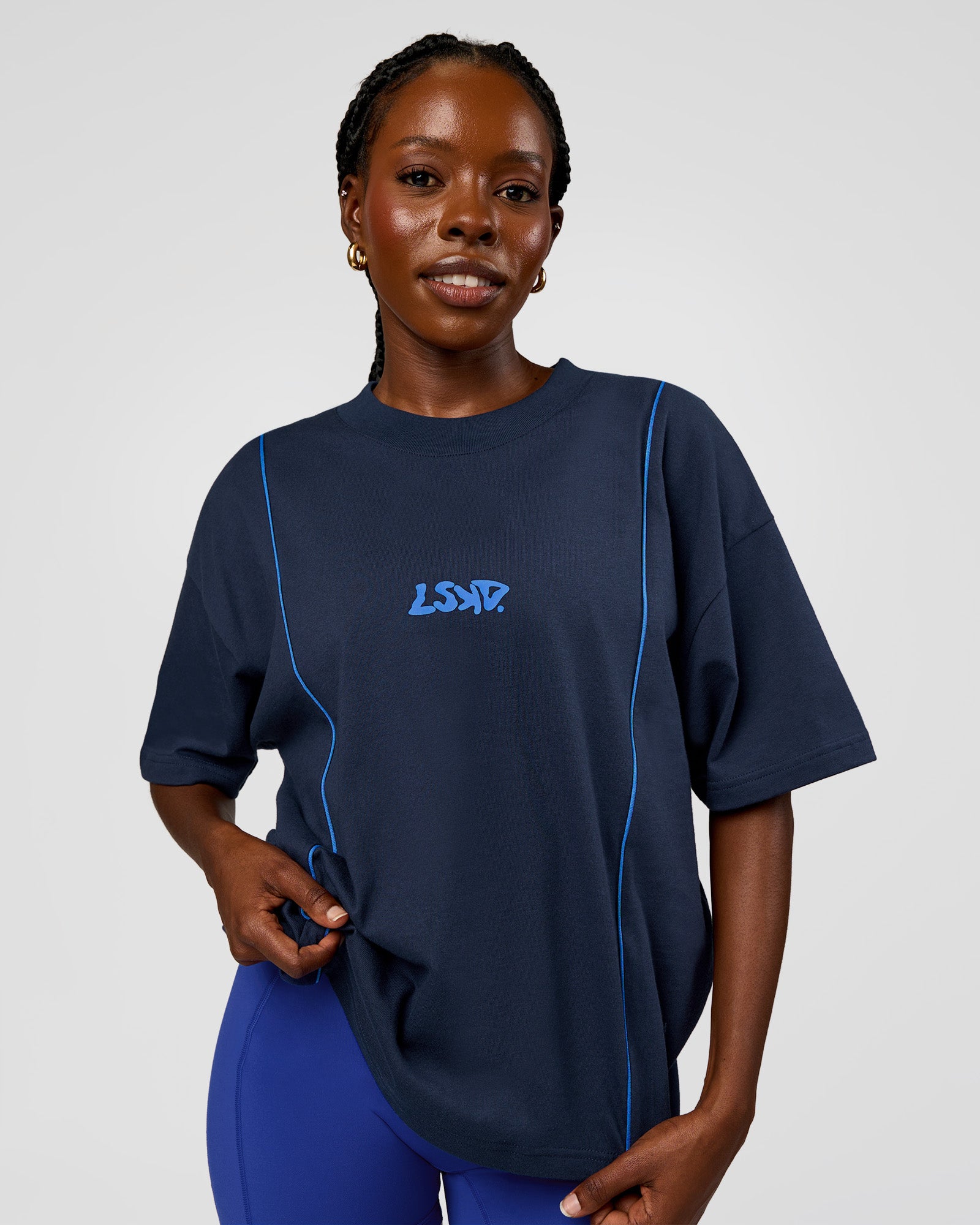 Axis Heavyweight Oversized Boxed Tee - Future Navy-Palace Blue | LSKD