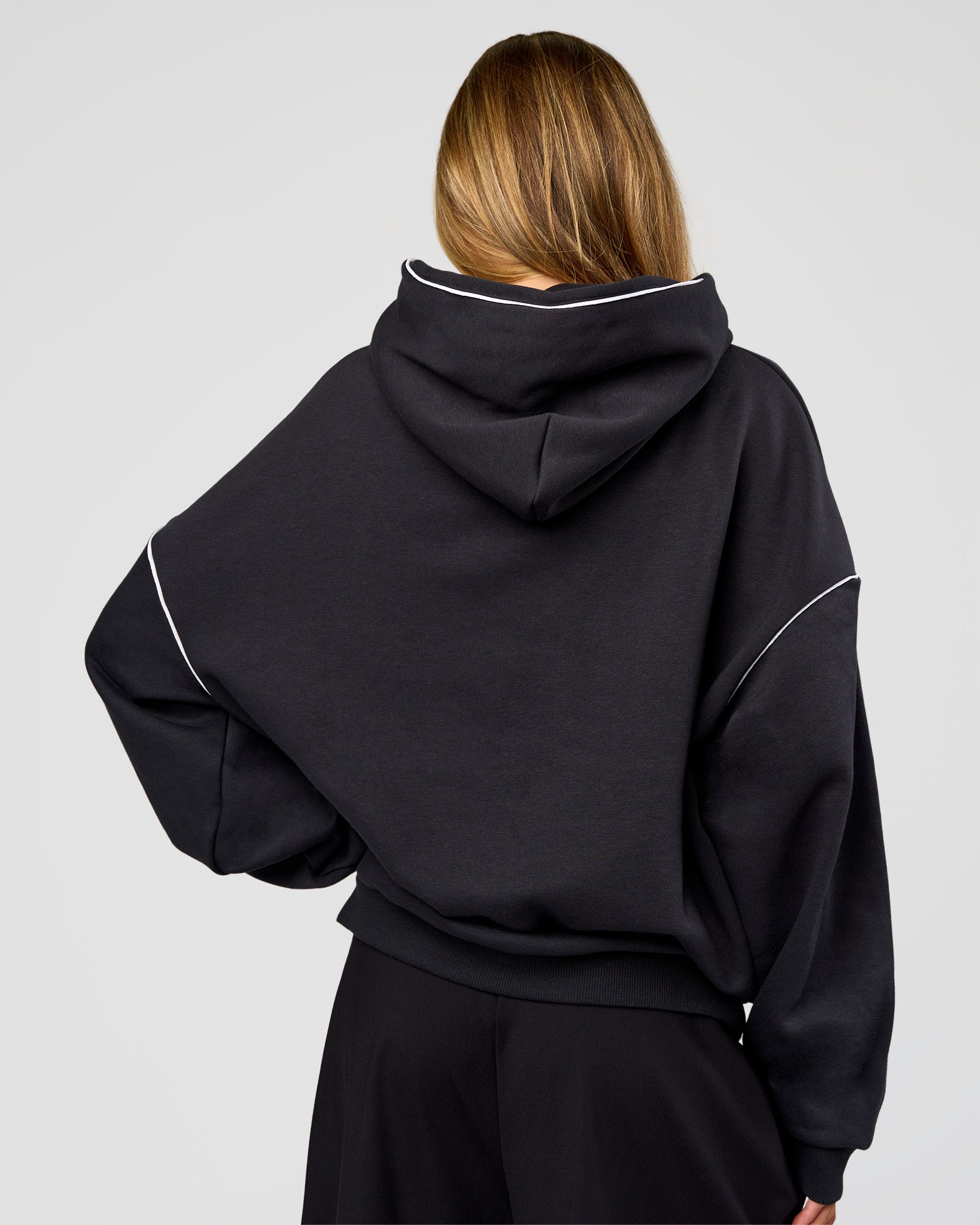 Axis Oversized Hoodie - Caviar-White | LSKD