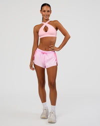 Woman wearing Bend & FLX Plunge Sports Bra - Marshmallow | Model:Brylee | Size:XS
