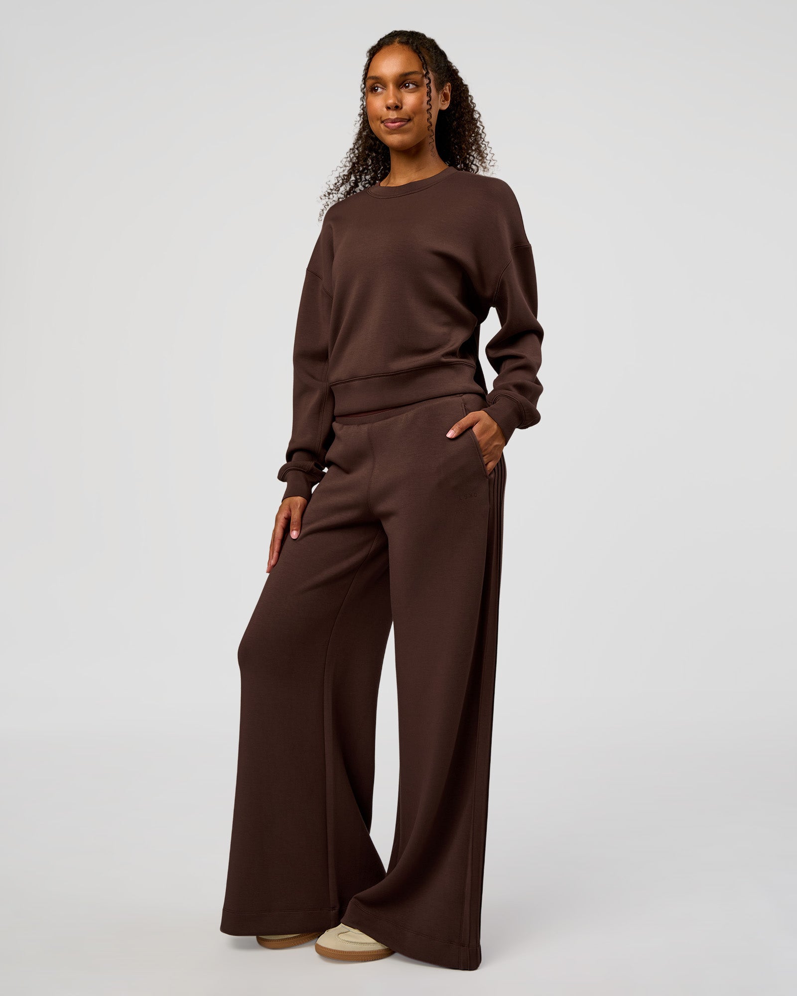 CF Elevate SoftTouch Pintuck Sweater - Hot Chocolate | LSKD
