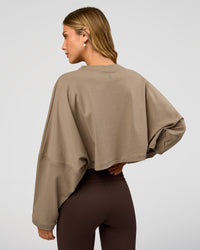 Woman wearing CF Street Surge Long Sleeve Tee - Taupe Ash | Model:Leilani | Size:XS | Thumbnail Index: 8