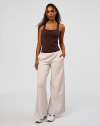 Woman wearing CF Train Hard Shelf Bra Tank - Hot Chocolate | Model:Jordan | Size:XS