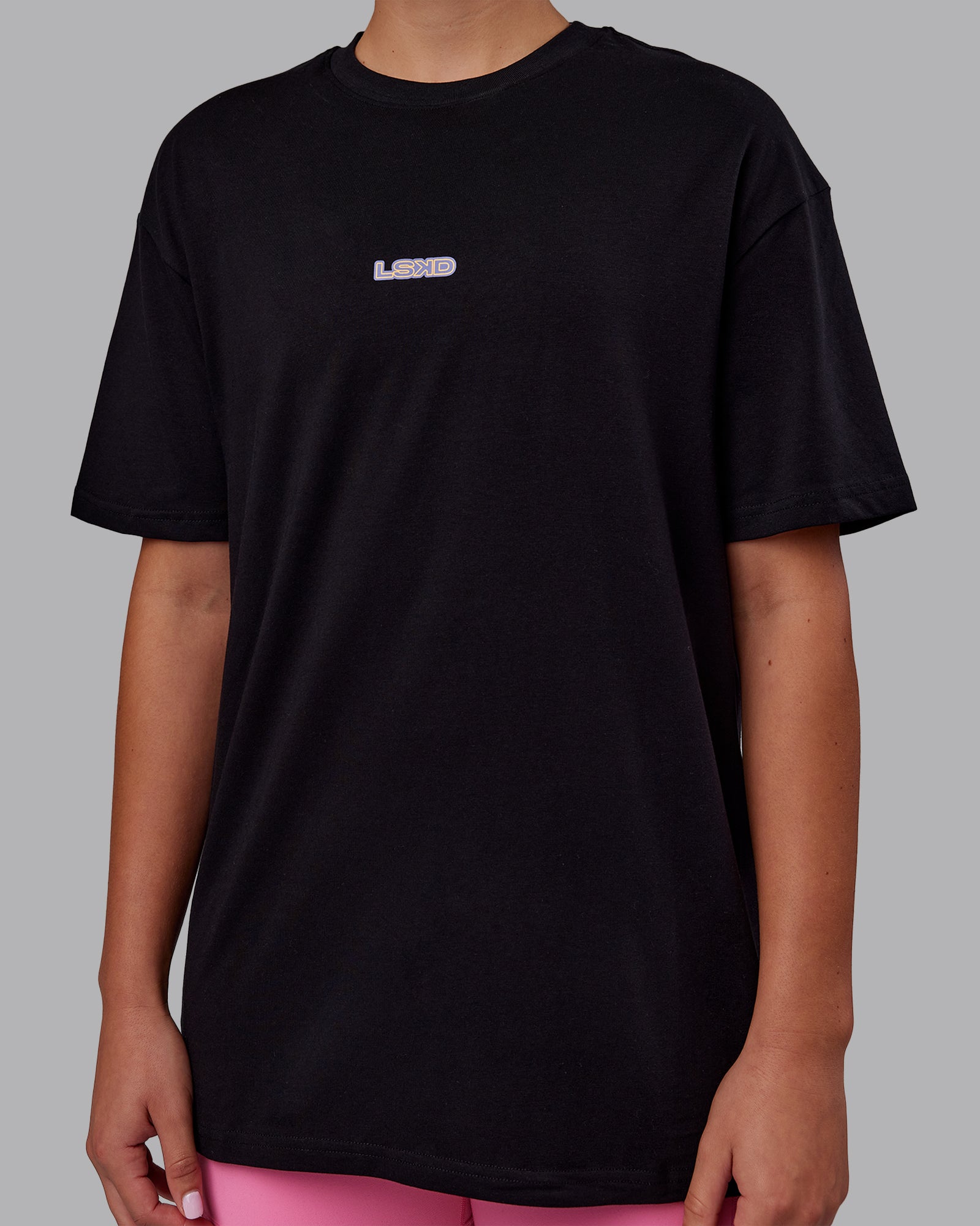CFT BNE 25 FLXCotton Oversized Tee - Black-Warm Apricot | LSKD