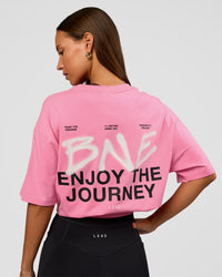 Woman wearing CFT BNE 26 FLXCotton Oversized Tee in Candy Pink | Model:Brylee | Size:XS