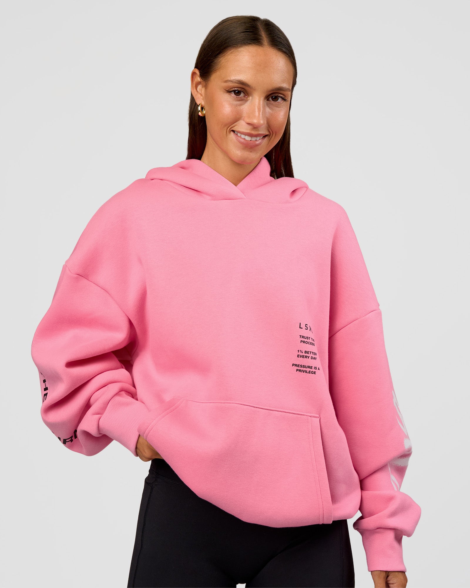CFT BNE 26 Unisex Oversized Hoodie - Candy Pink-Black | LSKD