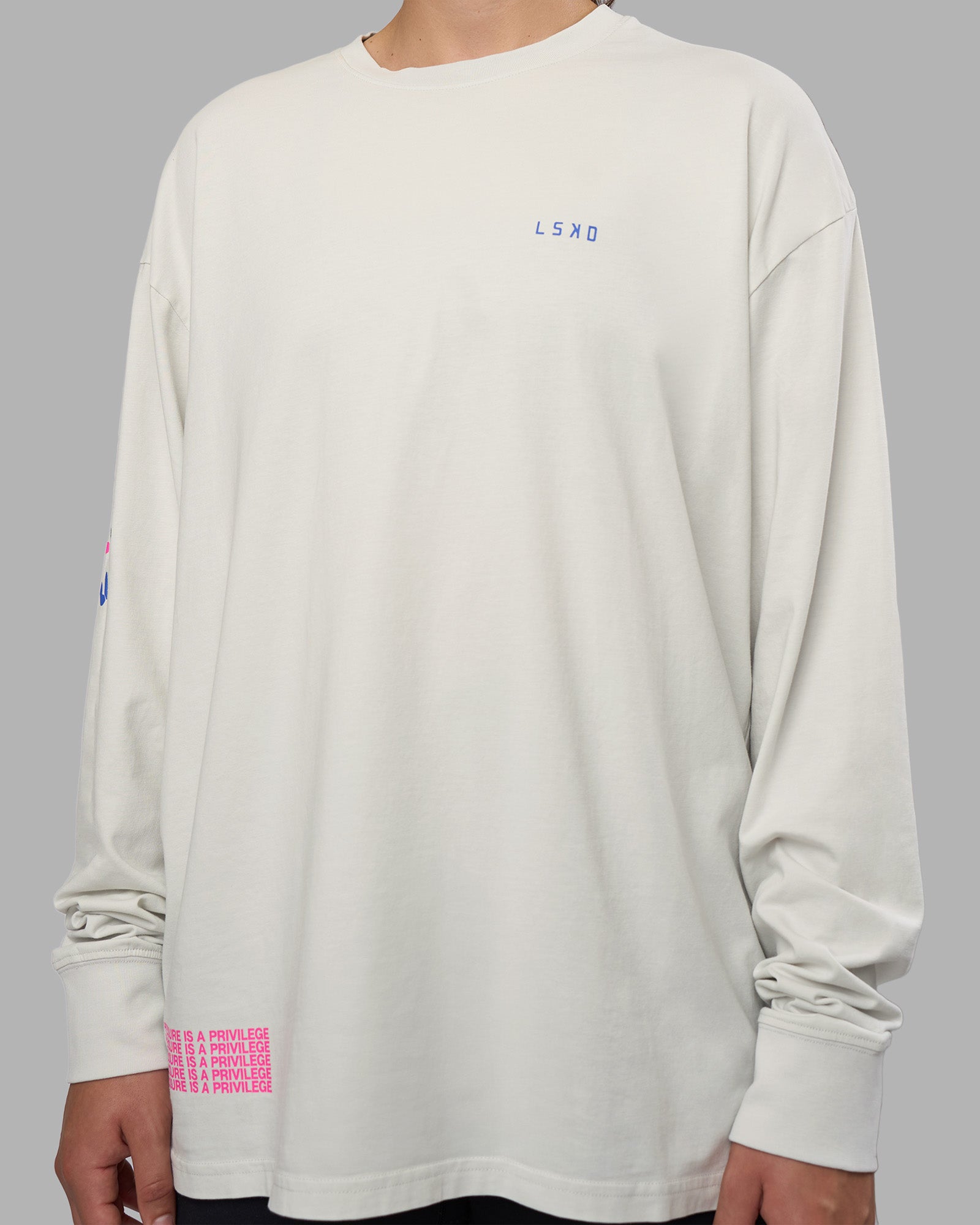 Cali FLXCotton Oversized Long Sleeve Tee - Digital Mist Washed | LSKD