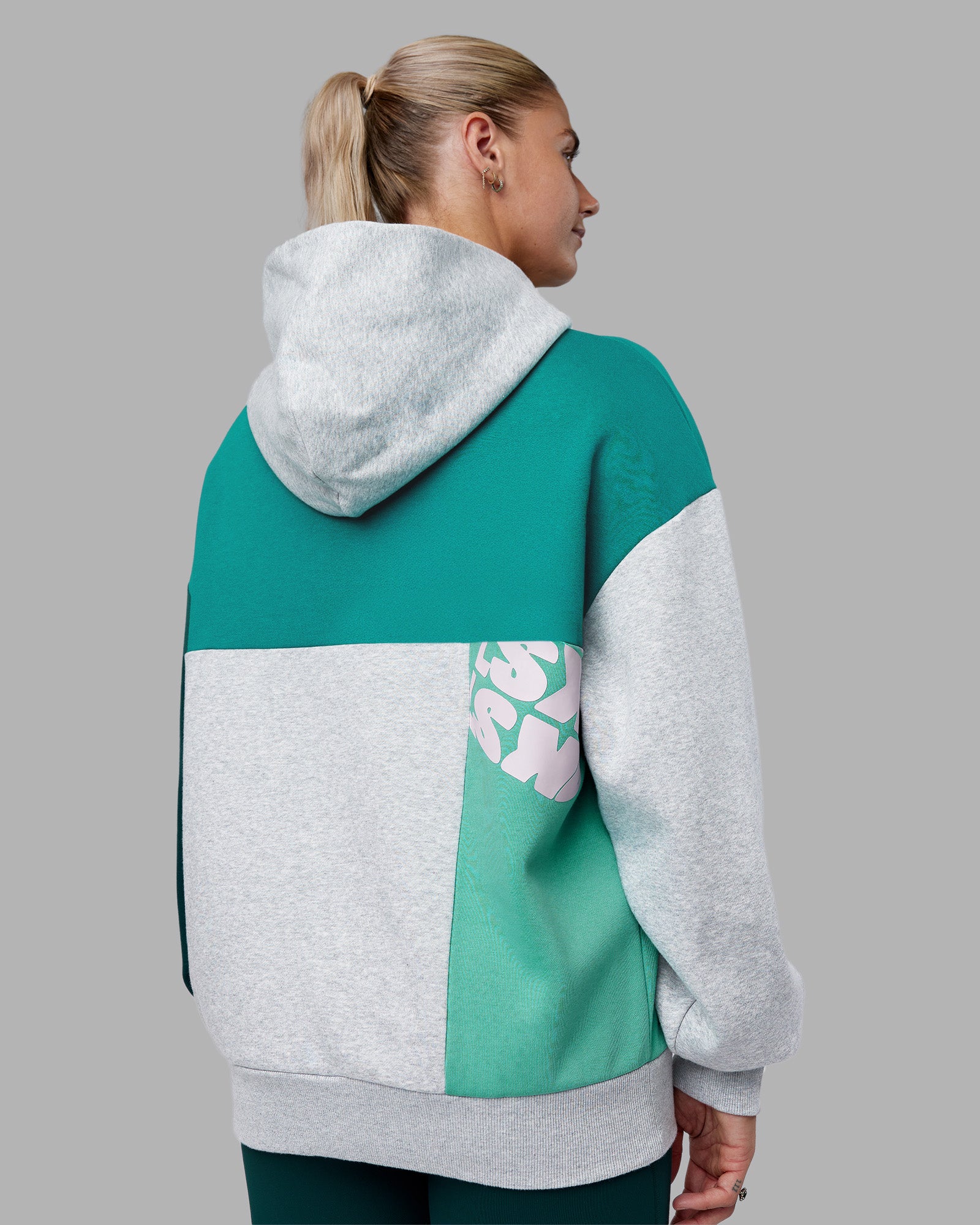 デイリーに活躍【BANDEL】VENTILATION WOVEN PULLOVER Deconstructed Fleece Hoodie - Grey Marl-Dark Moss | LSKD