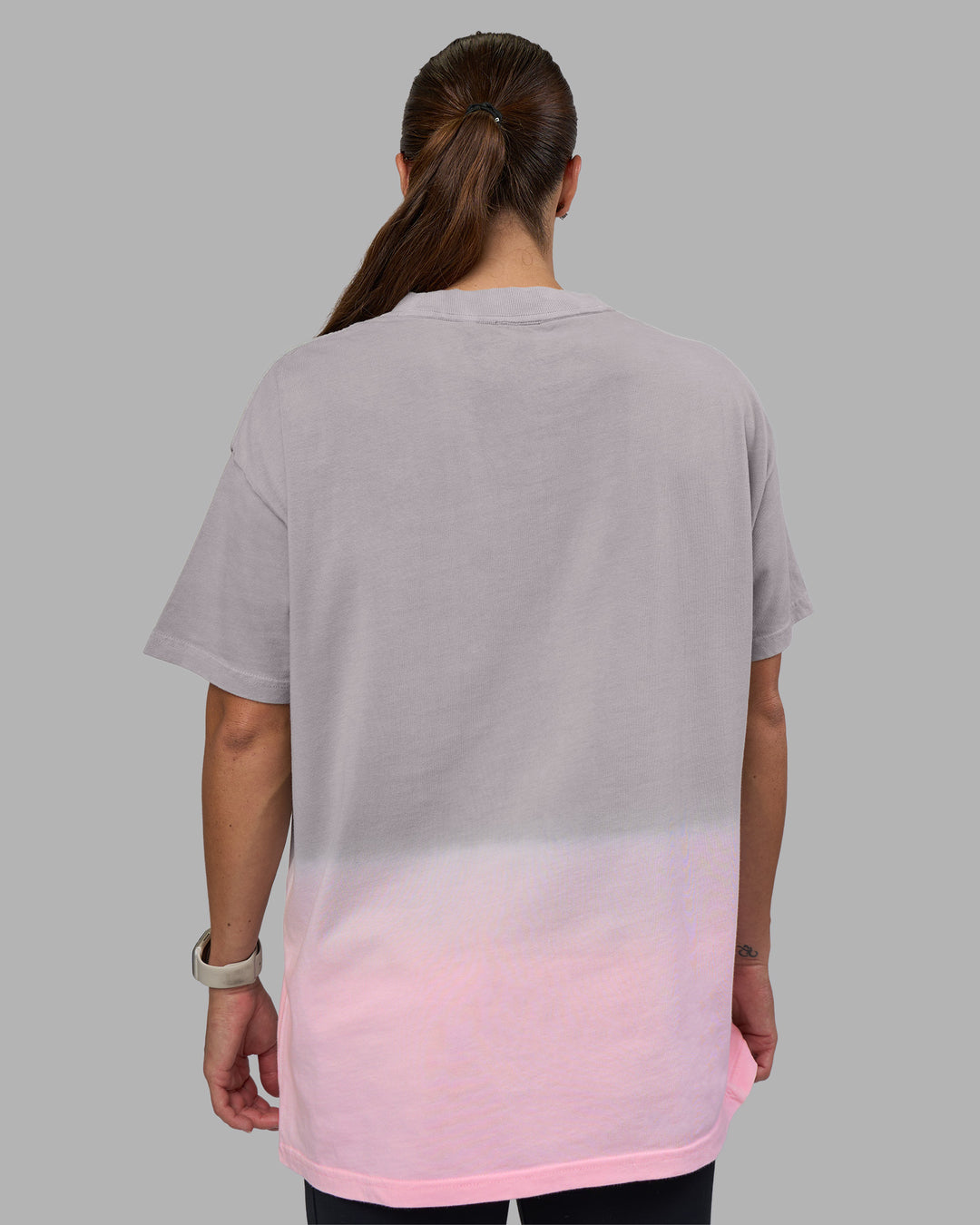 Woman wearing Faded Heavyweight Oversized Tee - Circular Grey-Marshmallow | Model:Hannah | Size:XS