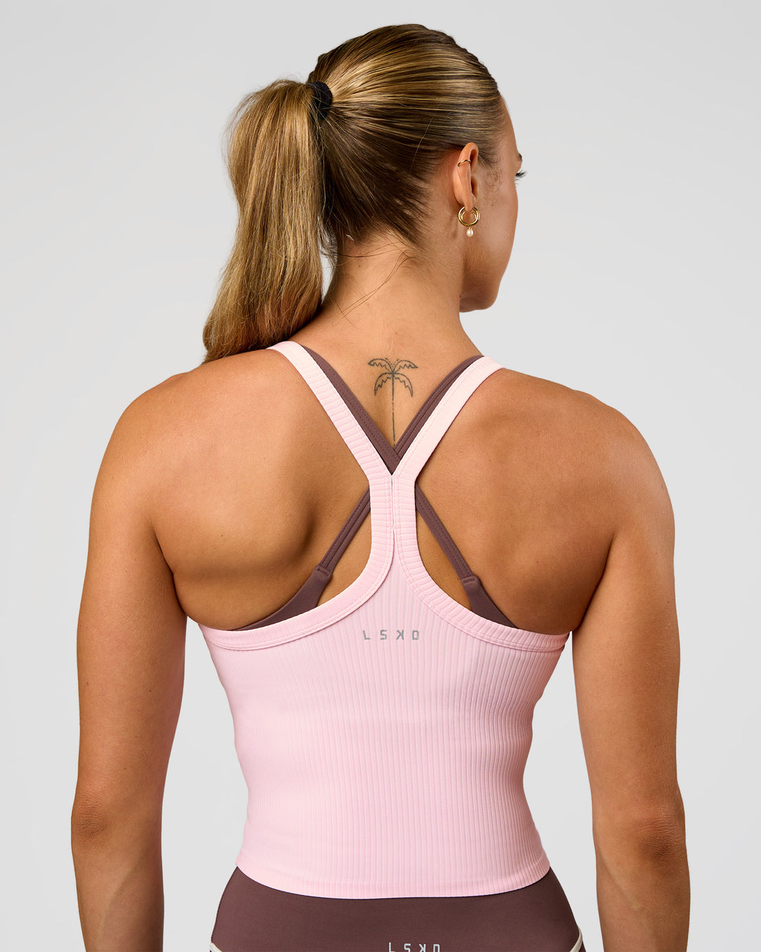 Woman wearing Flame Ribbed Tank - Marshmallow | Model:Maja | Size:XS