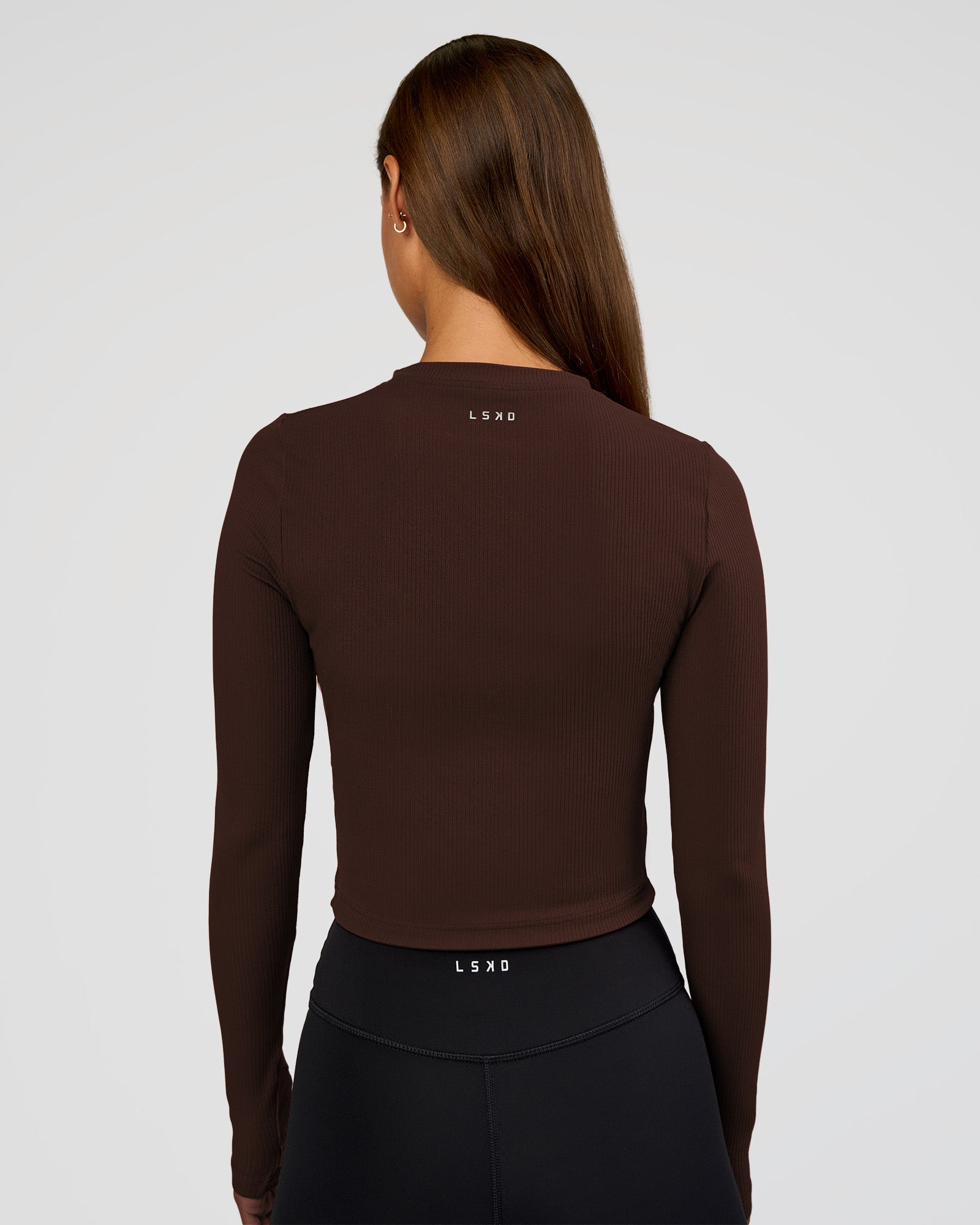 Flow Rib Long Sleeve Tee - Hot Chocolate | LSKD