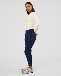 Woman wearing Flow Rib Long Sleeve Tee - Off White | Model:Brylee | Size:XS