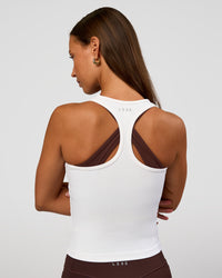 Flow Rib Scoop Neck Tank - White