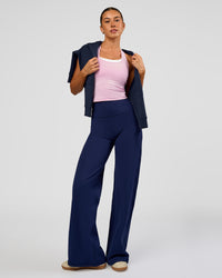 Woman wearing Fusion V-Contour High-Rise Pant - Future Navy | Model:Charli | Size:XS