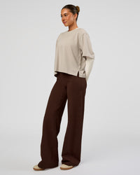 Woman wearing Fusion V-Contour High-Rise Pant - Hot Chocolate | Model:Charli | Size:XS