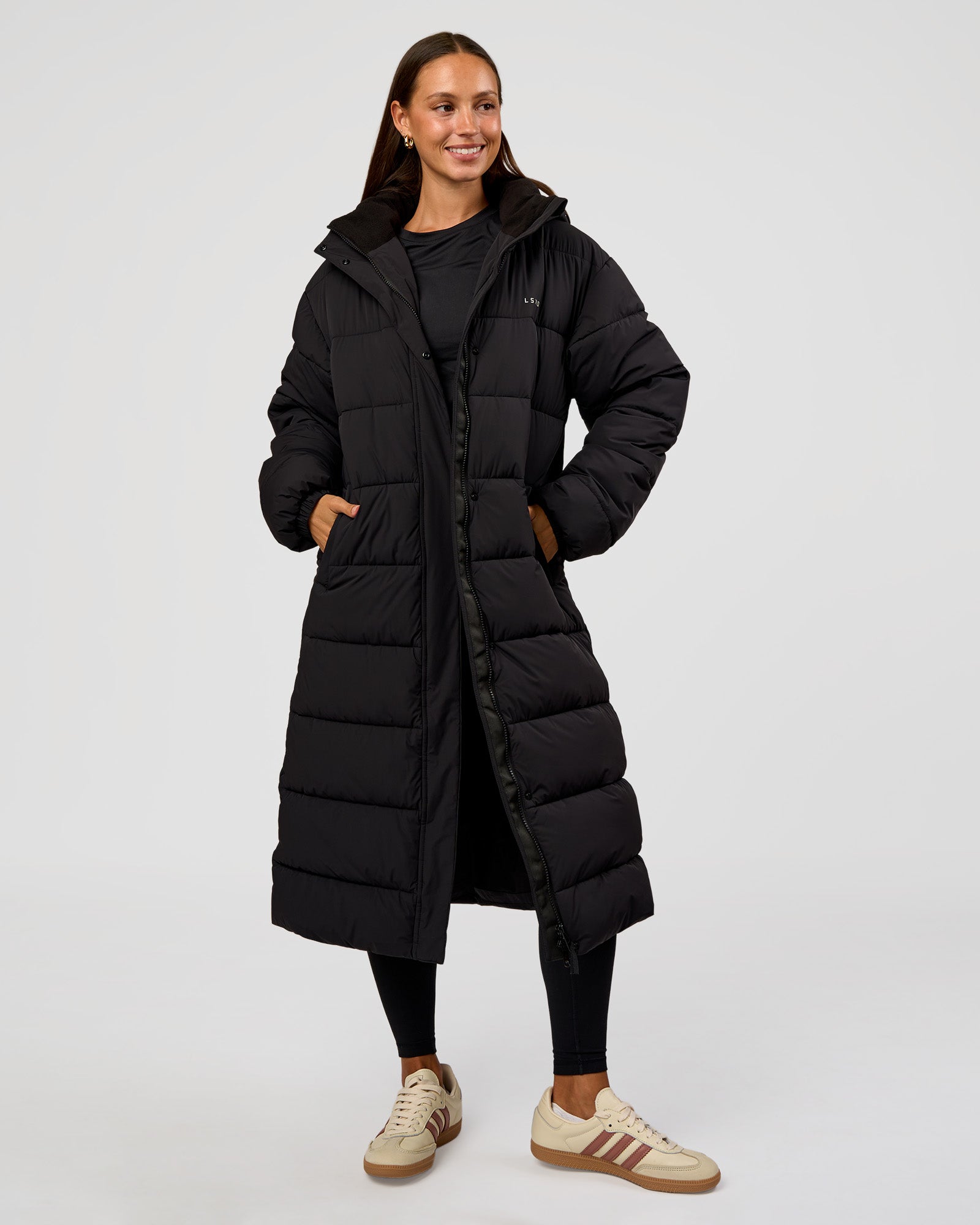 Go-To Puffer Long Jacket - Black | LSKD