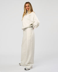 Woman wearing Go-To Wide Leg Track Pant Tall - Silver Marl | Model:Georgia | Size:XS