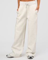 Woman wearing Go-To Wide Leg Track Pant Tall - Silver Marl | Model:Georgia | Size:XS