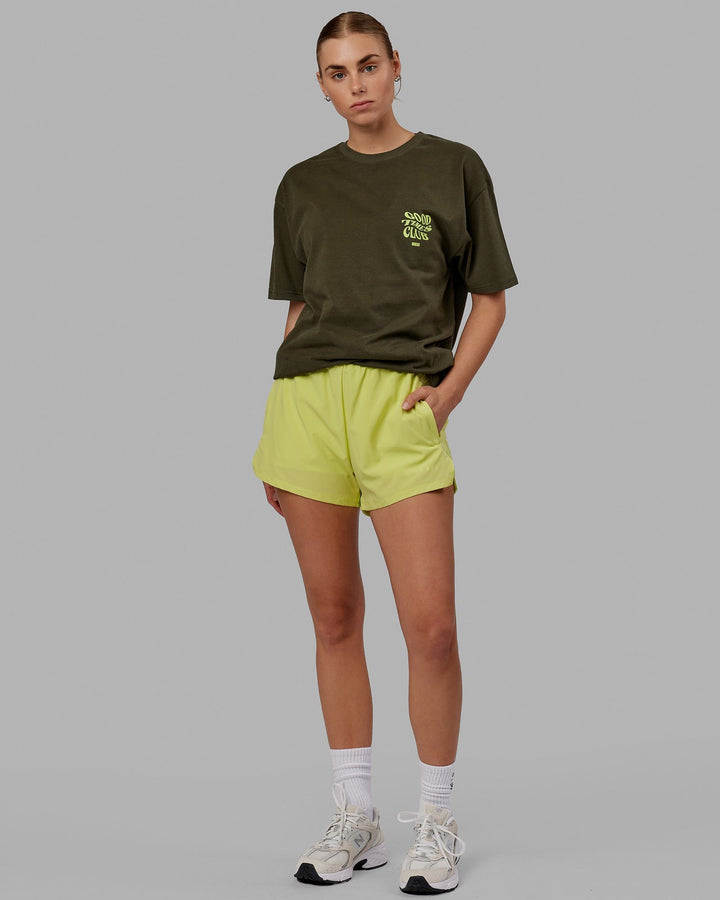 Woman wearing Good Times Heavyweight Tee Oversize - Forest Night-Mint