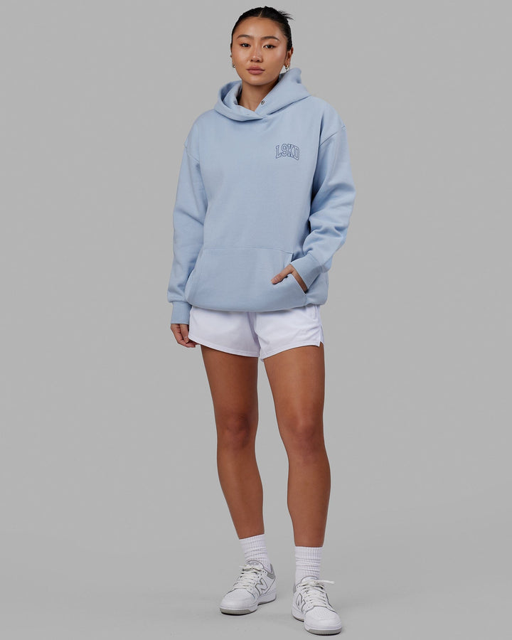 Woman wearing Unisex Guild Hoodie Oversize - Windsurfer