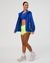 Woman wearing Hype Oversized Track Jacket - Electric Indigo | Model:Brylee | Size:XS
