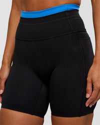 Liberate High-Rise 6" Short Pockets - Black-Palace Blue | Thumbnail Index: 1