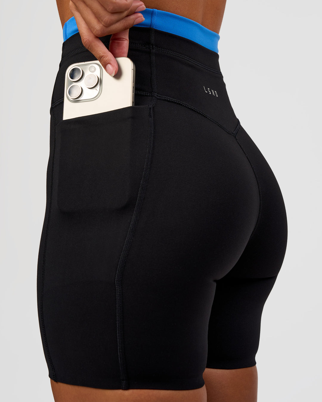 Liberate High-Rise 6" Short Pockets - Black-Palace Blue - view 3
