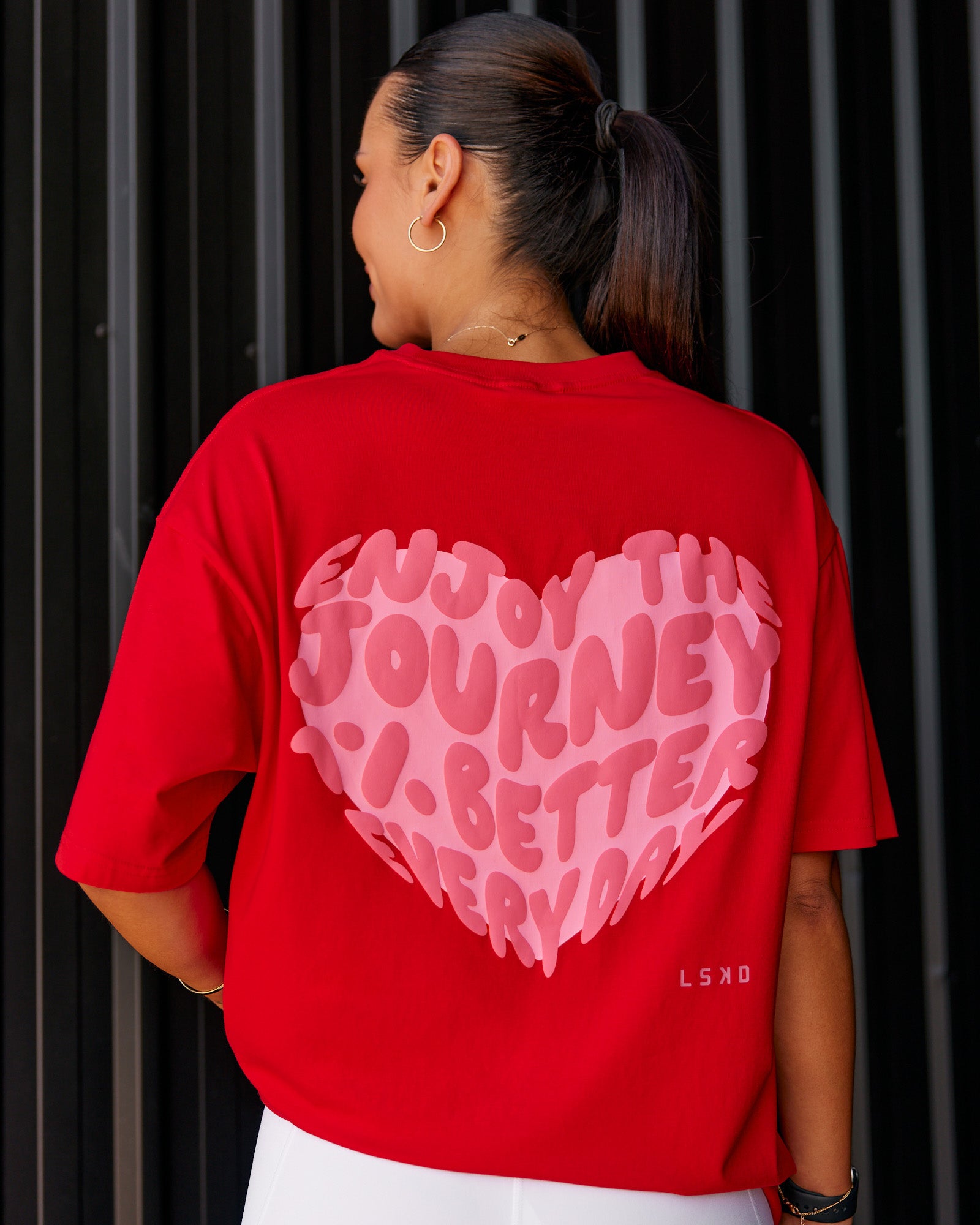 Love the Journey FLXCotton Oversized Tee - Flame-Candy Pink | LSKD