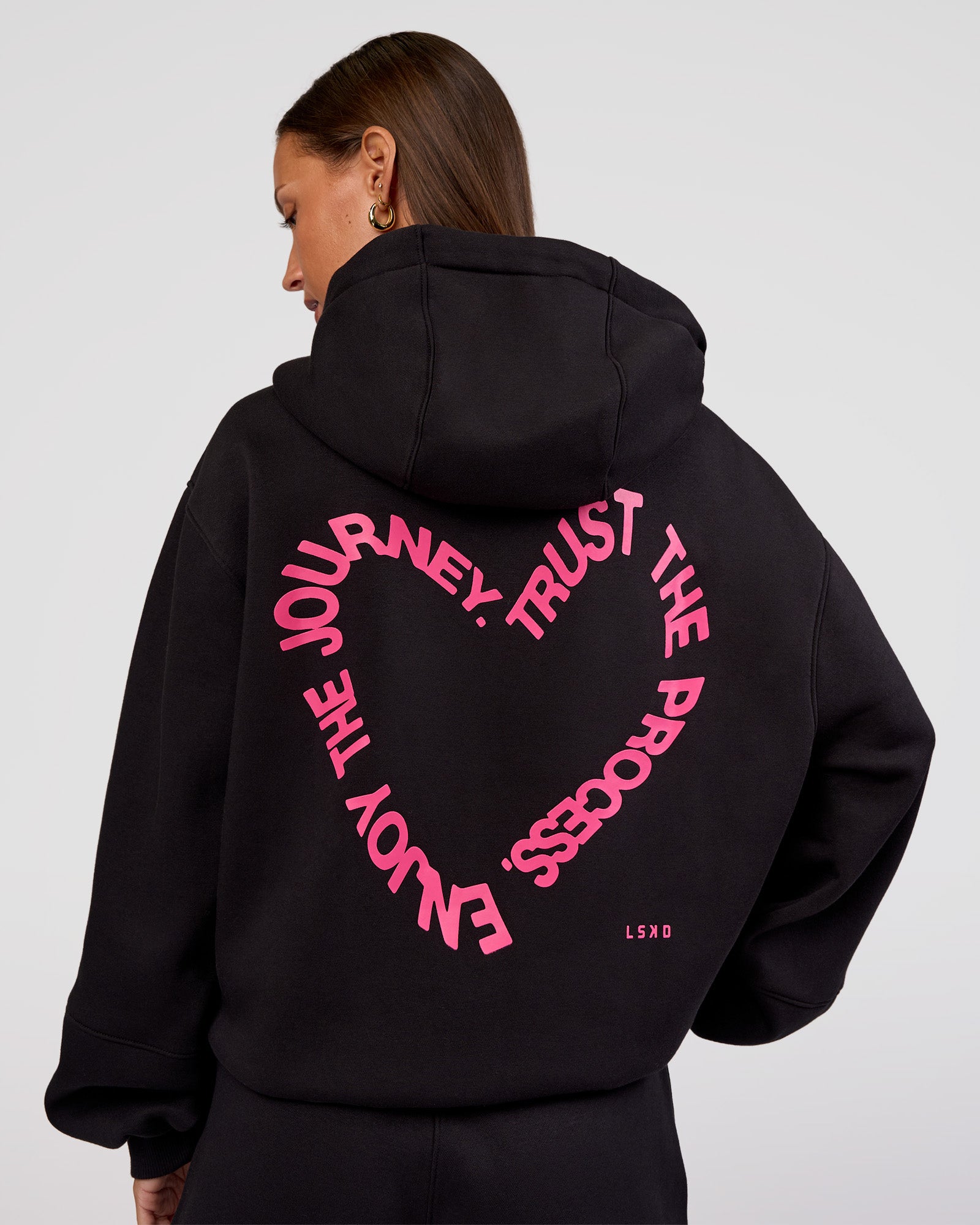 Love The Process Zip Through Hoodie - Black-Sugar Plum | LSKD
