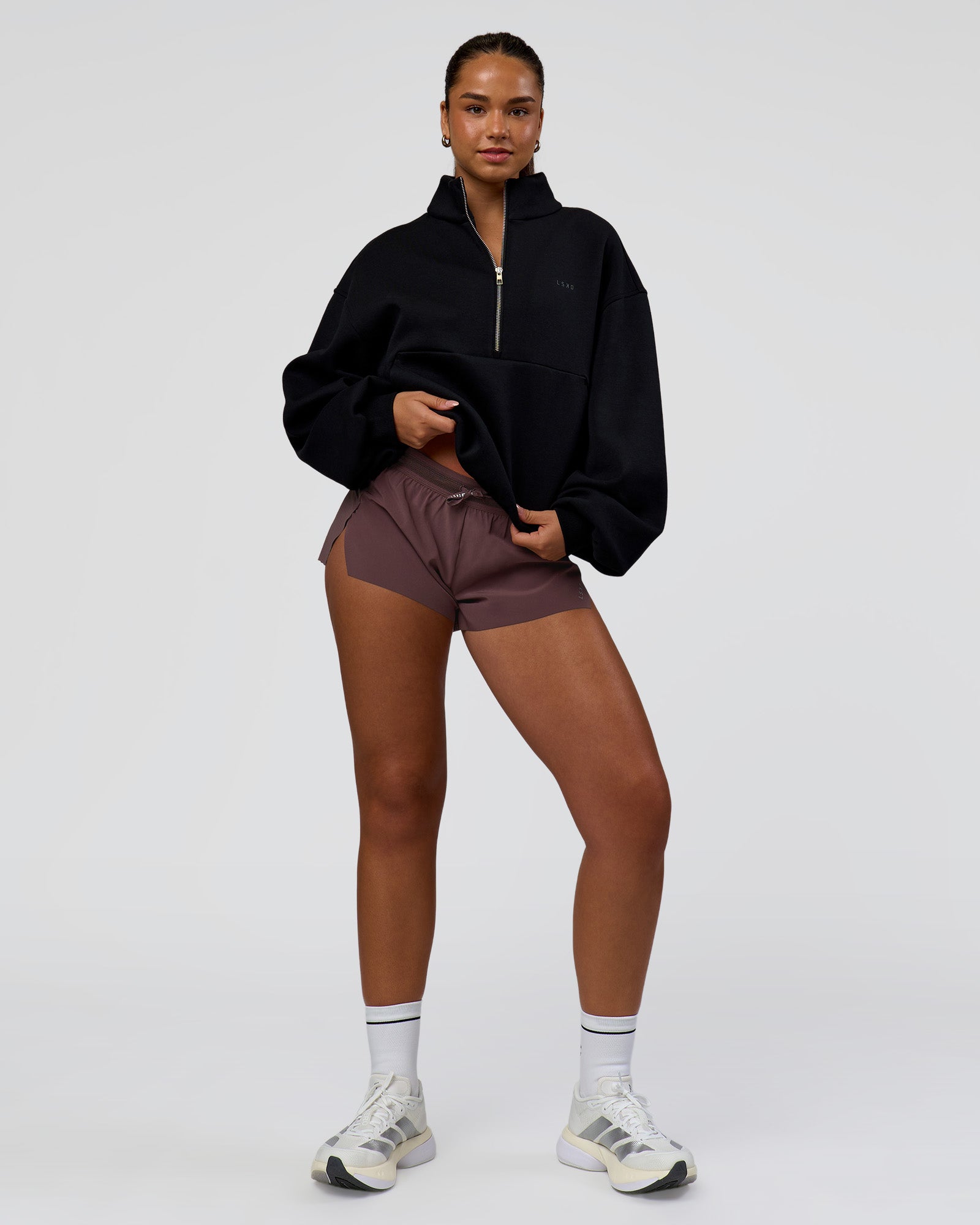 Luxe ZeroCrease Spacer Half Zip - Black | LSKD