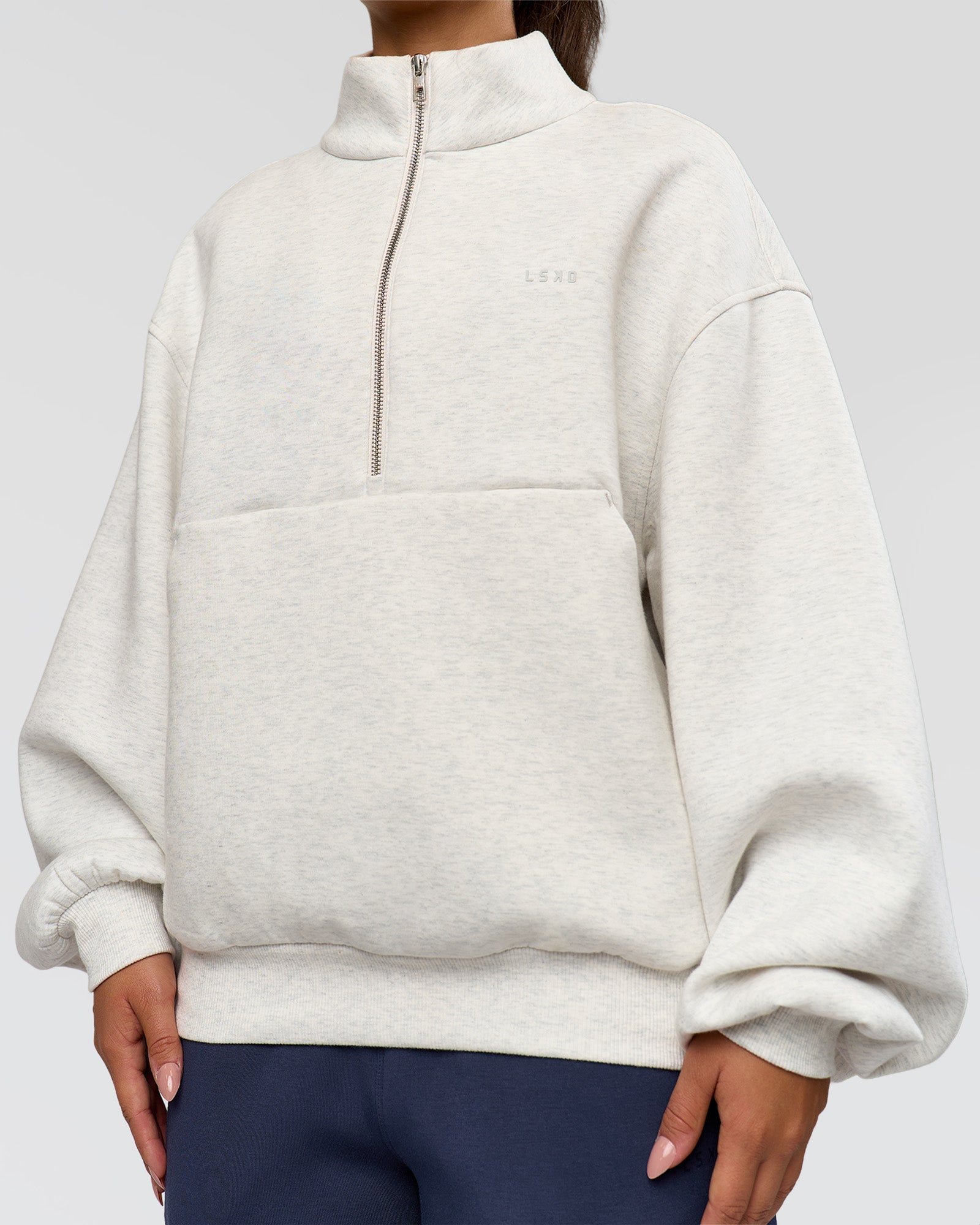 Luxe ZeroCrease Spacer Half Zip - Silver Marl | LSKD