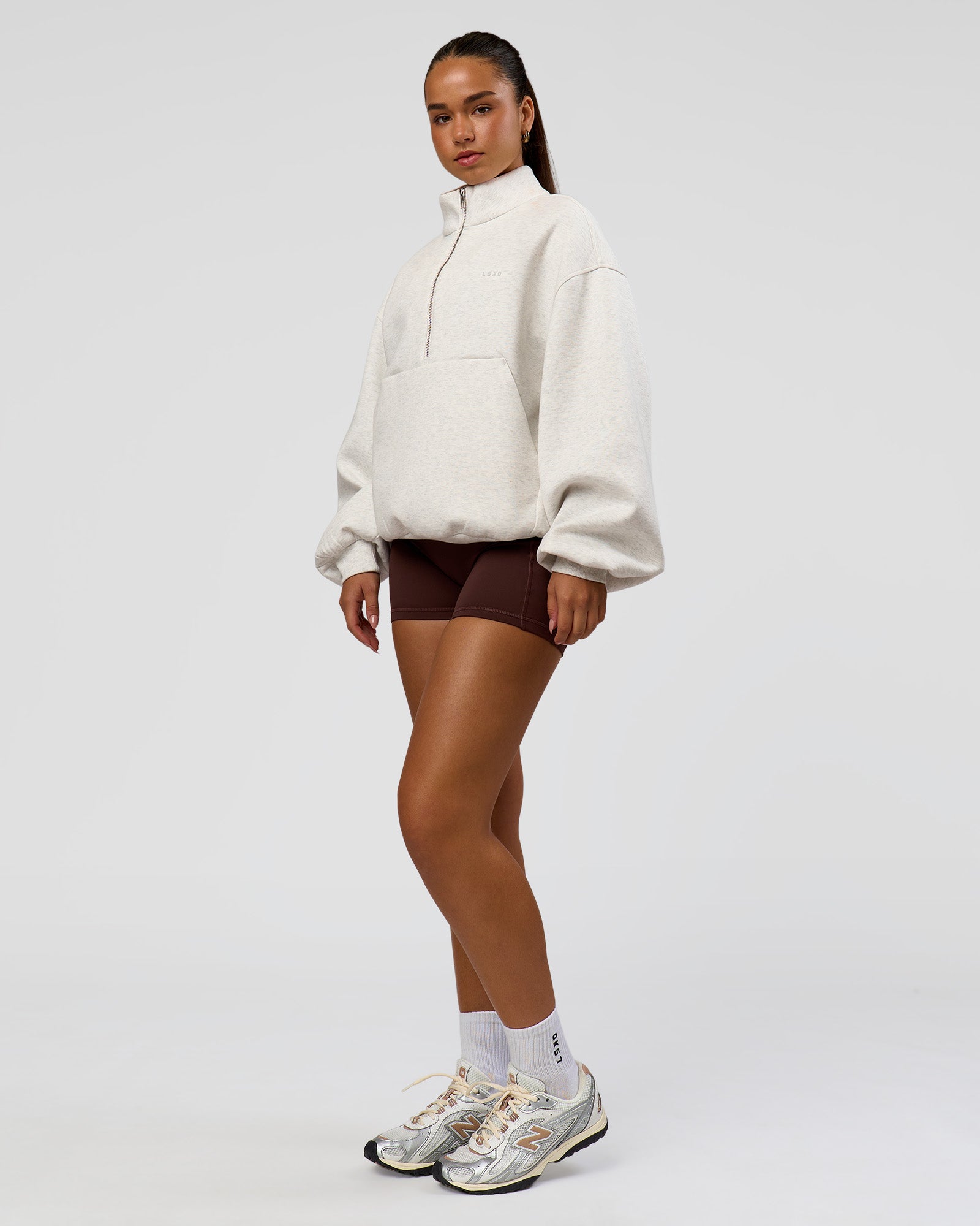 Luxe ZeroCrease Spacer Half Zip - Silver Marl | LSKD