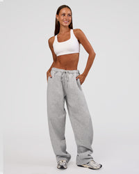 Woman wearing MVP Straight Leg Pant - Light Grey Marl | Model:Brylee | Size:XS