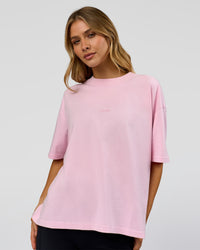Woman wearing Memory in Motion Heavyweight Boxed Tee - Marshmallow Washed | Model:Leilani | Size:XS