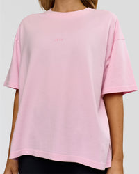 Woman wearing Memory in Motion Heavyweight Boxed Tee - Marshmallow Washed | Model:Leilani | Size:XS