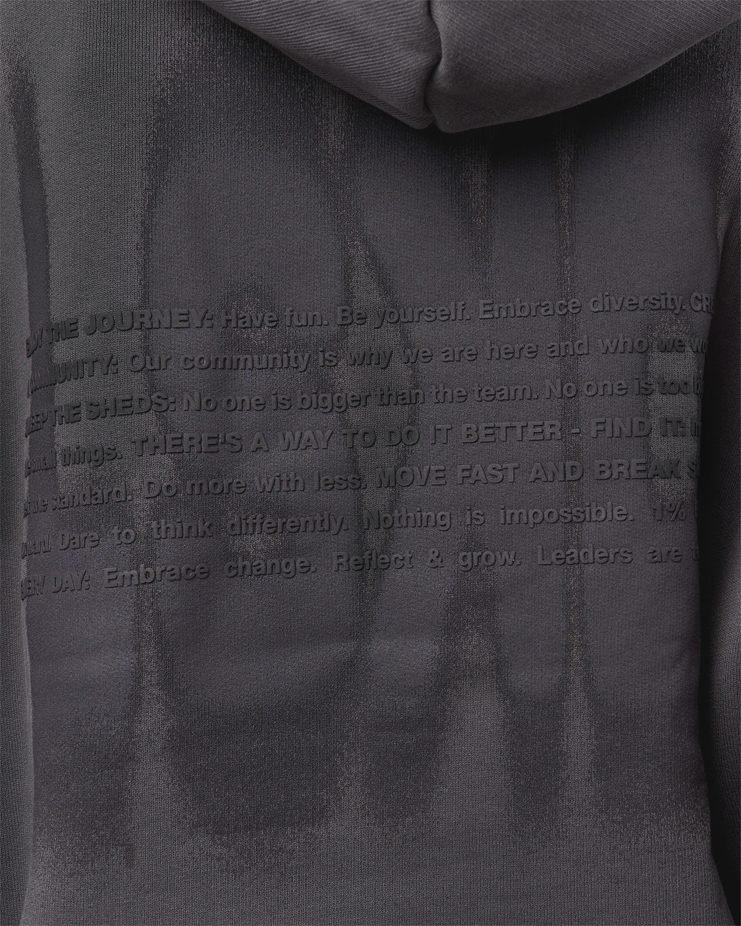 Woman wearing Memory In Motion Ultra Heavyweight Washed Hoodie - Dark Storm Washed | Model:Leilani | Size:XS