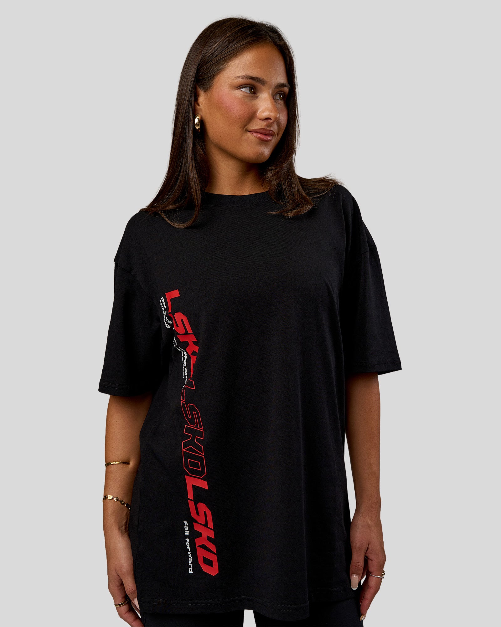 Nothing Is Impossible FLXCotton Oversized Tee - Black-Flame | LSKD