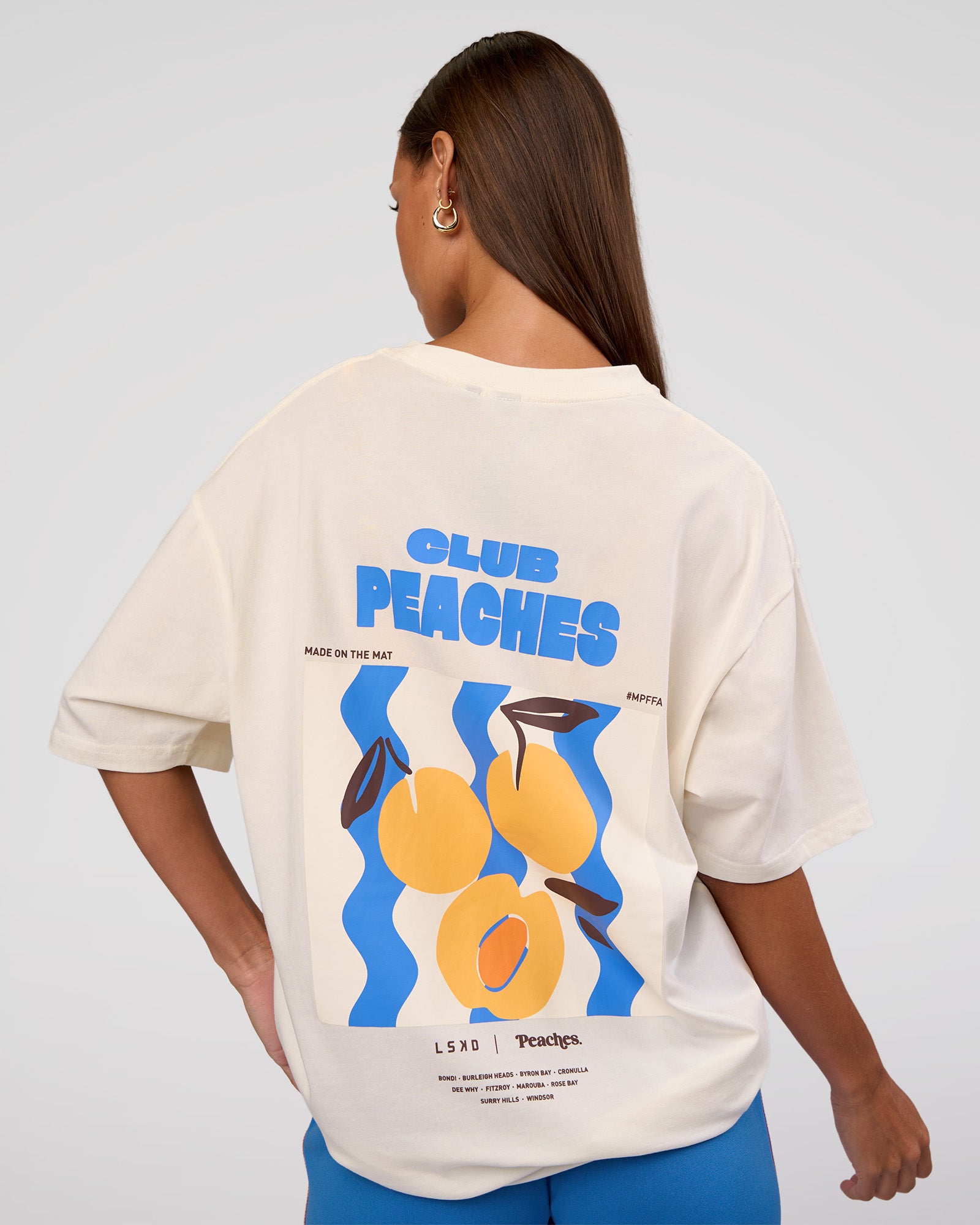 Peaches x LSKD Collection FLXCotton Oversize Tee - Off White | LSKD
