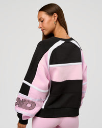 Woman wearing Power Sweater - Caviar-Marshmallow | Model:Brylee | Size:XS