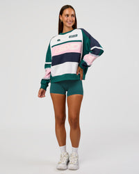 Woman wearing Power Sweater - Future Navy-Teal | Model:Brylee | Size:XS