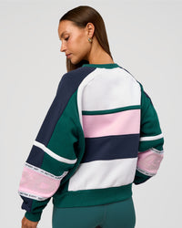 Woman wearing Power Sweater - Future Navy-Teal | Model:Brylee | Size:XS