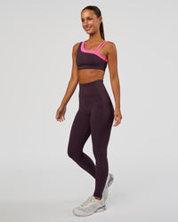 Woman wearing Progression Ultra High-Rise Full Length Legging - Midnight Plum | Model:Brylee | Size:XS
